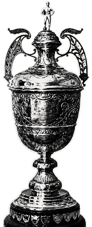 The Valentine Cup trophy, as featured on the match-day programme cover